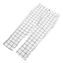 Men's White Plaid Skinny Stretch Dress Pants XL, Cotton Blend