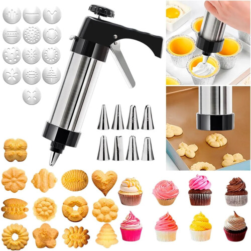 Pastry Syringe Set Stainless Steel 13Piece Cookie Press Icing Tools 1