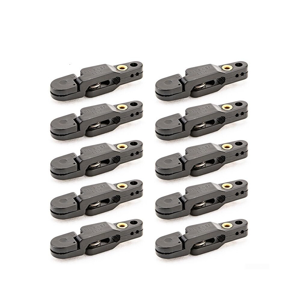 Adjustable Planer Board Release Clips, Heavytension Snap Release Clips, Downrigger Compatible, 10Pack Black 9339159360590