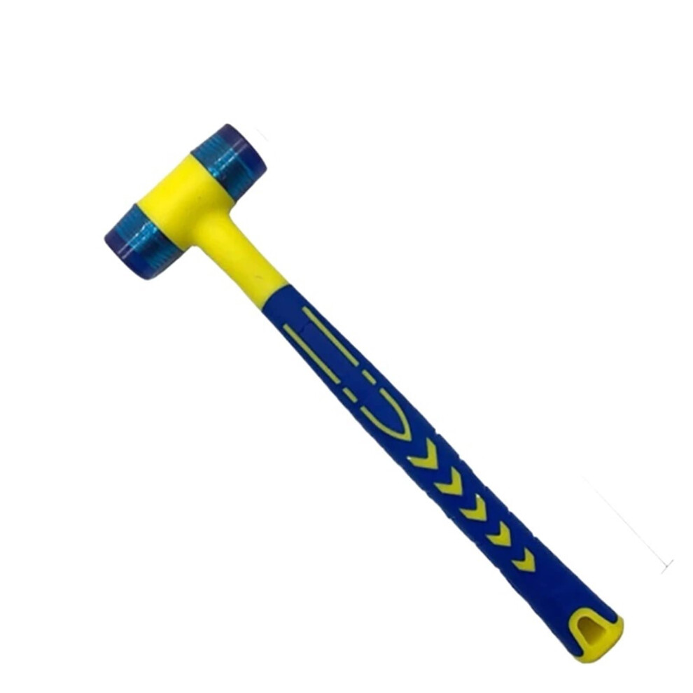 Rubber Mallet 1Piece Doubleheaded Installation Hammer, 25Mm Rubber Head, Detachable Insulated Handle, Blue And Yellow 9339159360217