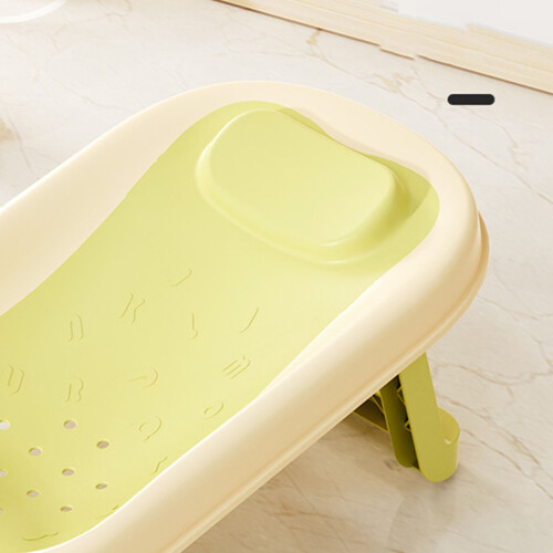 Baby Bath Support Tub Green, Slipless Plastic Lying Bathing Aid 2