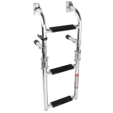 Folding Boat Ladder 304 Stainless Steel 3Step Pontoon Boat Ladder Collapsible Dock Steps For Swimming Pool
