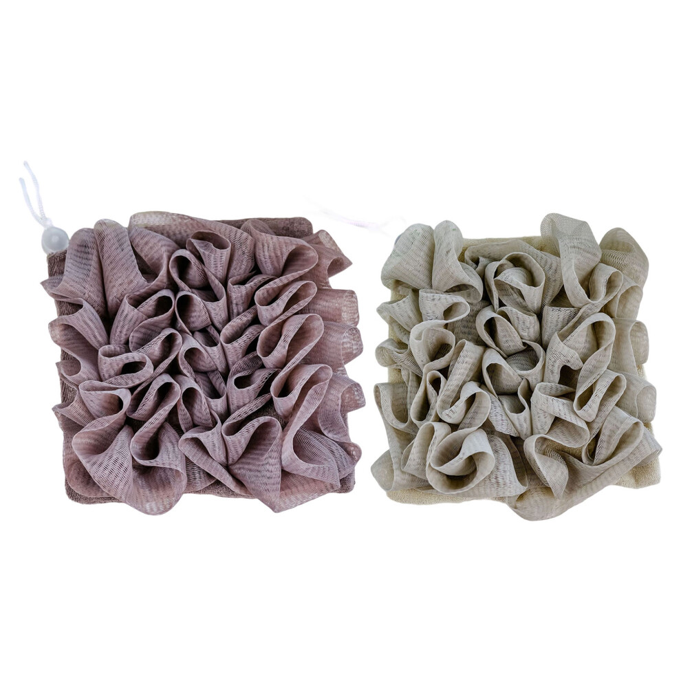 Loofah Exfoliator With Soap Pocket Bath Sponge-Khakika coffee