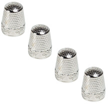 Sewing Thimbles Metal Finger Protectors, 4Pcs, Knitting Hand Embroidery Quilting Guard, DIY Needlework Tool