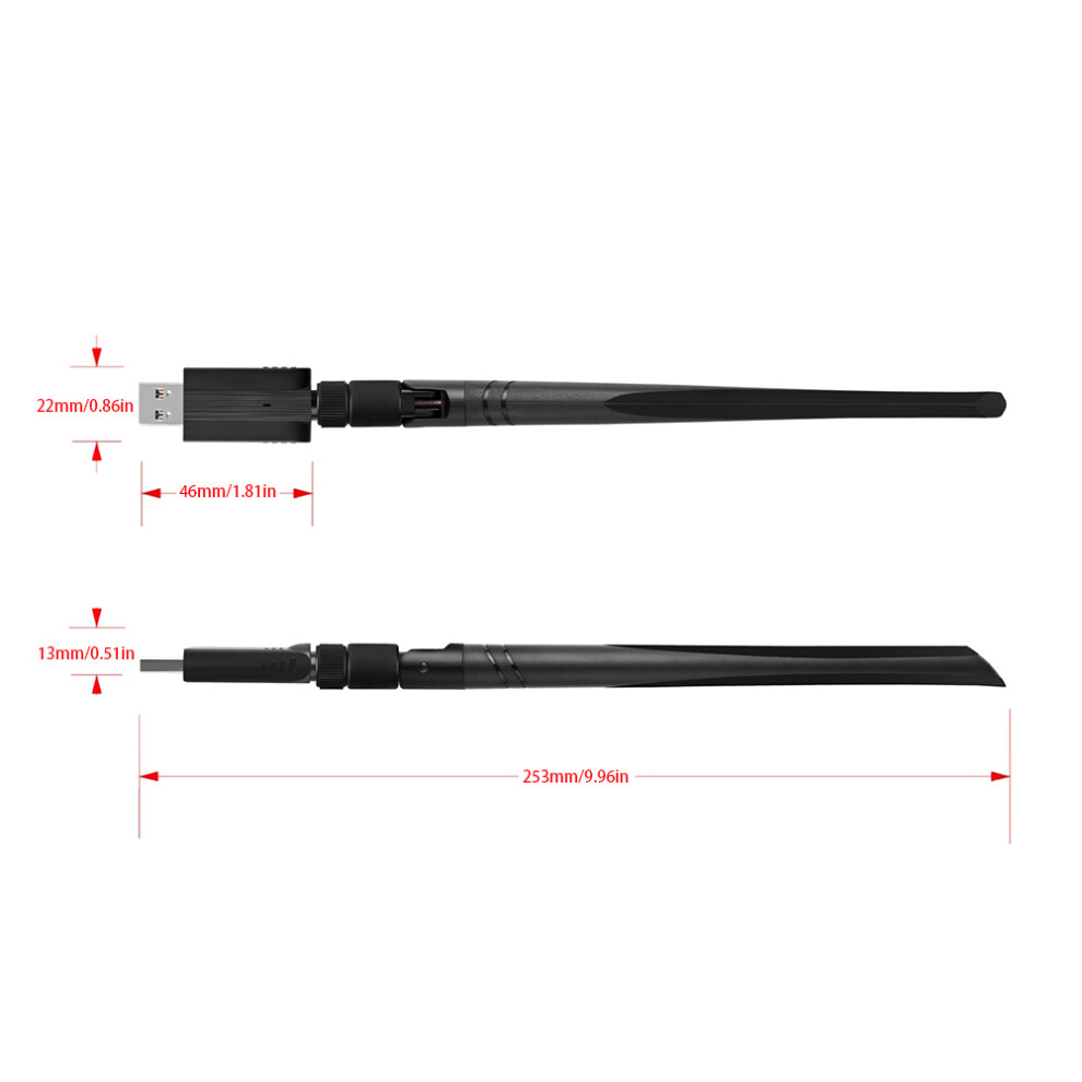 1200M Usb3.0 Dual Band Wifi Adapter With 5Dbi Antenna For Win/Linux 4601363589919