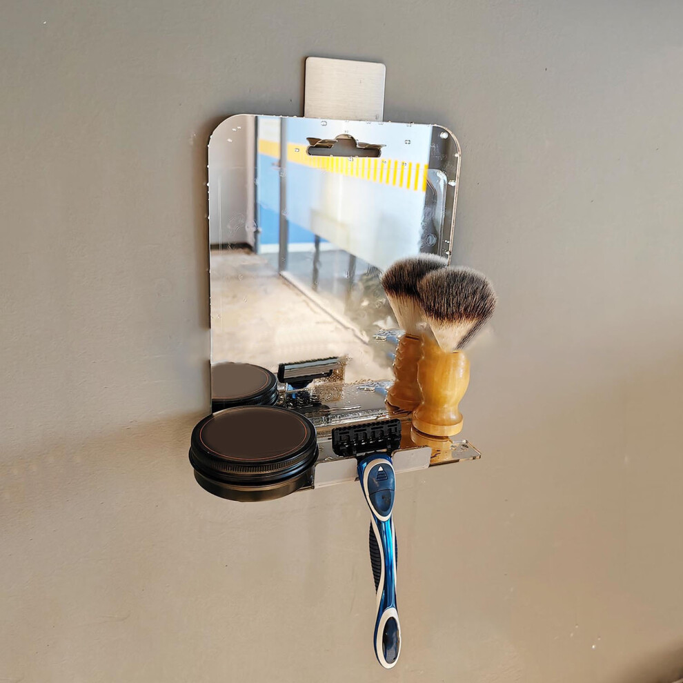 Bathroom Wall Mount Fogless Shower Mirror Frameless with Stainless Steel Hook