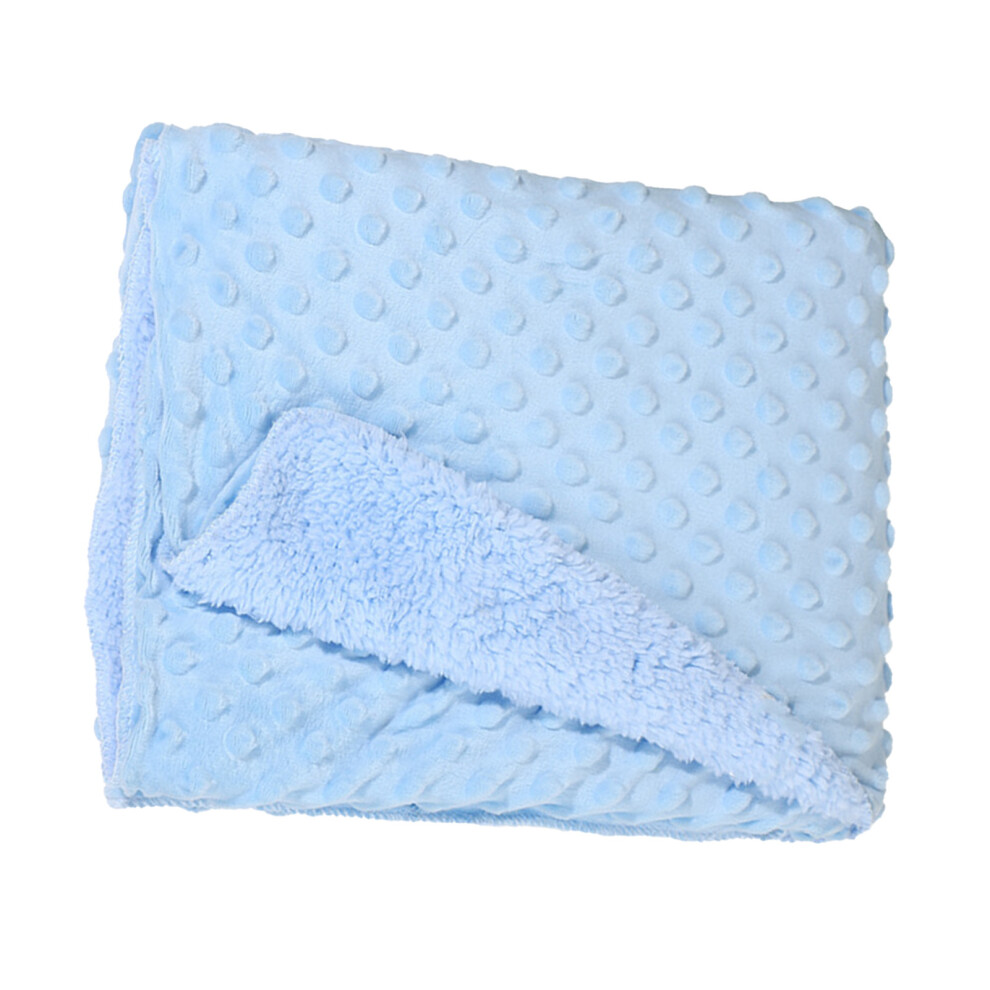 Lightweight Baby Blanket For Newborns - Super Soft Fuzzy Crystal Velvet Blue