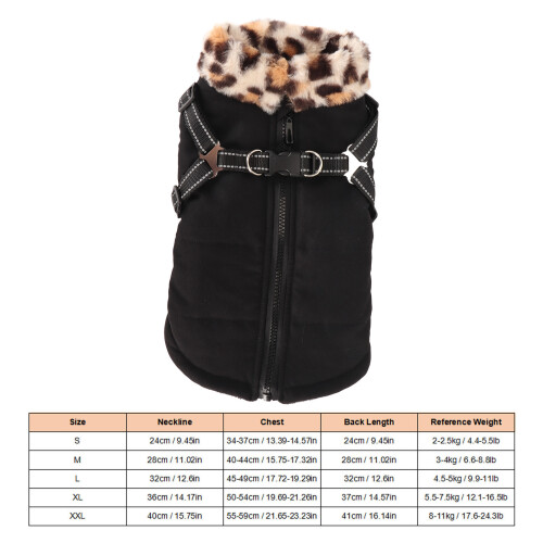 Warme Hundejacke 2XL Reflektierender Brustgurt 1