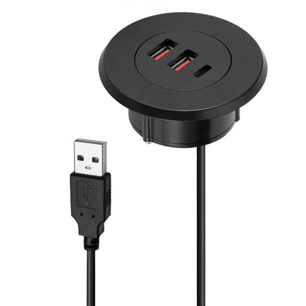 Integrated Desk Charger With Usb And Type C- Black 7704000191319