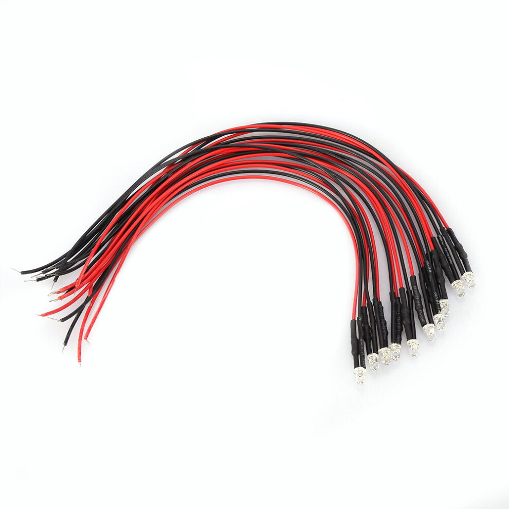 10 Sets Of 12V 3Mm Multicolor Led Diodes Orange Wired 20Cm 0.06W 5091363592955