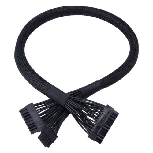 24pin Modular Cable Black Meshed 18+10Pin to 24Pin Flat Line for on OnBuy