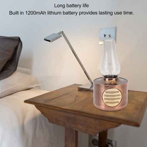 Retro Kerosene Lantern Bluetooth Speaker, 5W, 1200mAh, Red Bronze 2