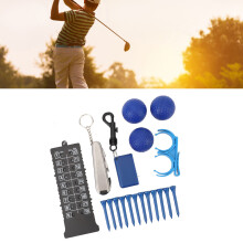 6-in-1 PU Leather Golf Accessory Bag Blue, 16x23cm, Lightweight