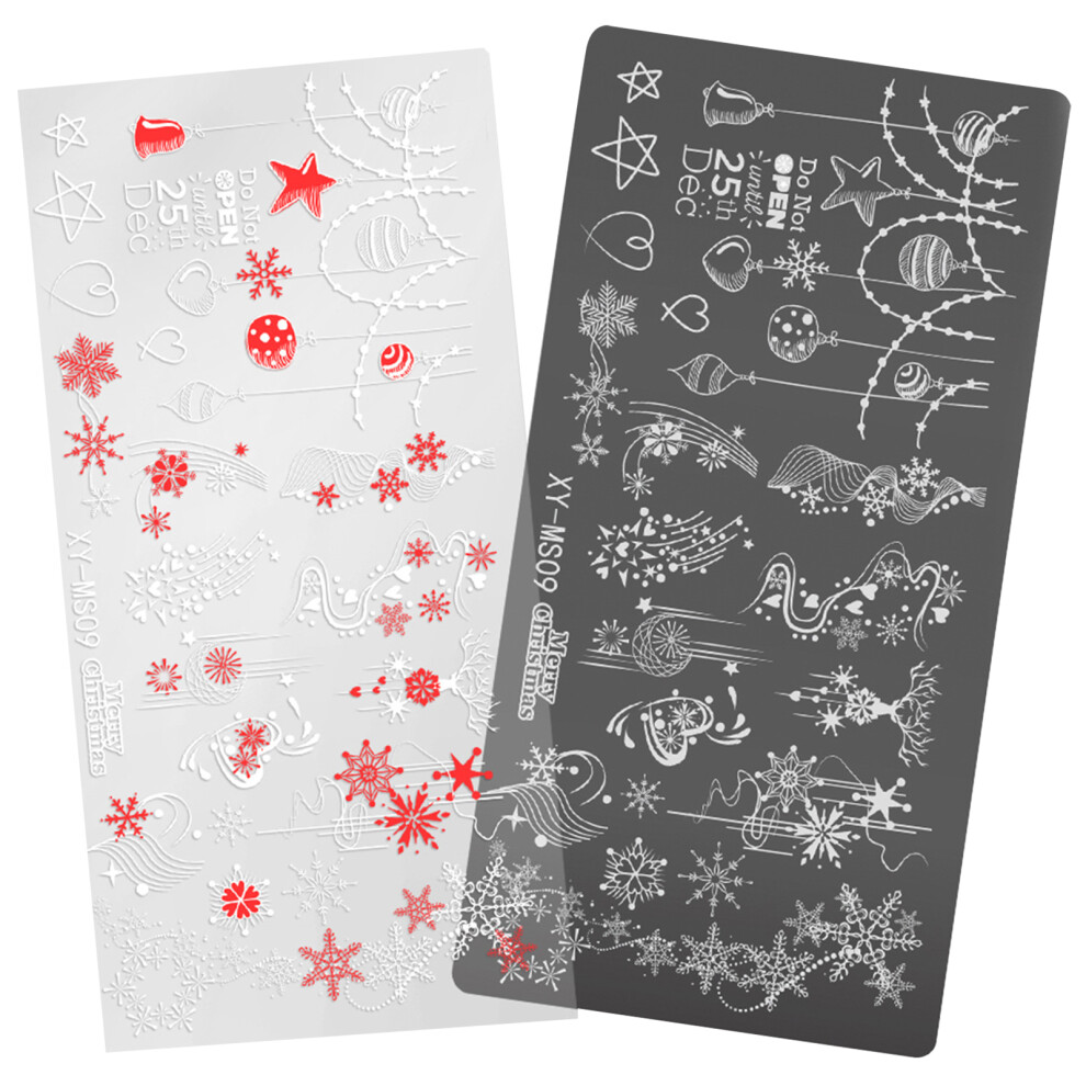 Christmas Nails Stamps Snowflake Nails Stamping Templates-MS09