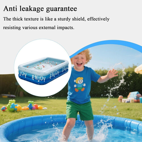 Blow Up Pool Rectangular UV Resistant Inflatable Pool For Children Backyard Beach Summer Water Activities 1