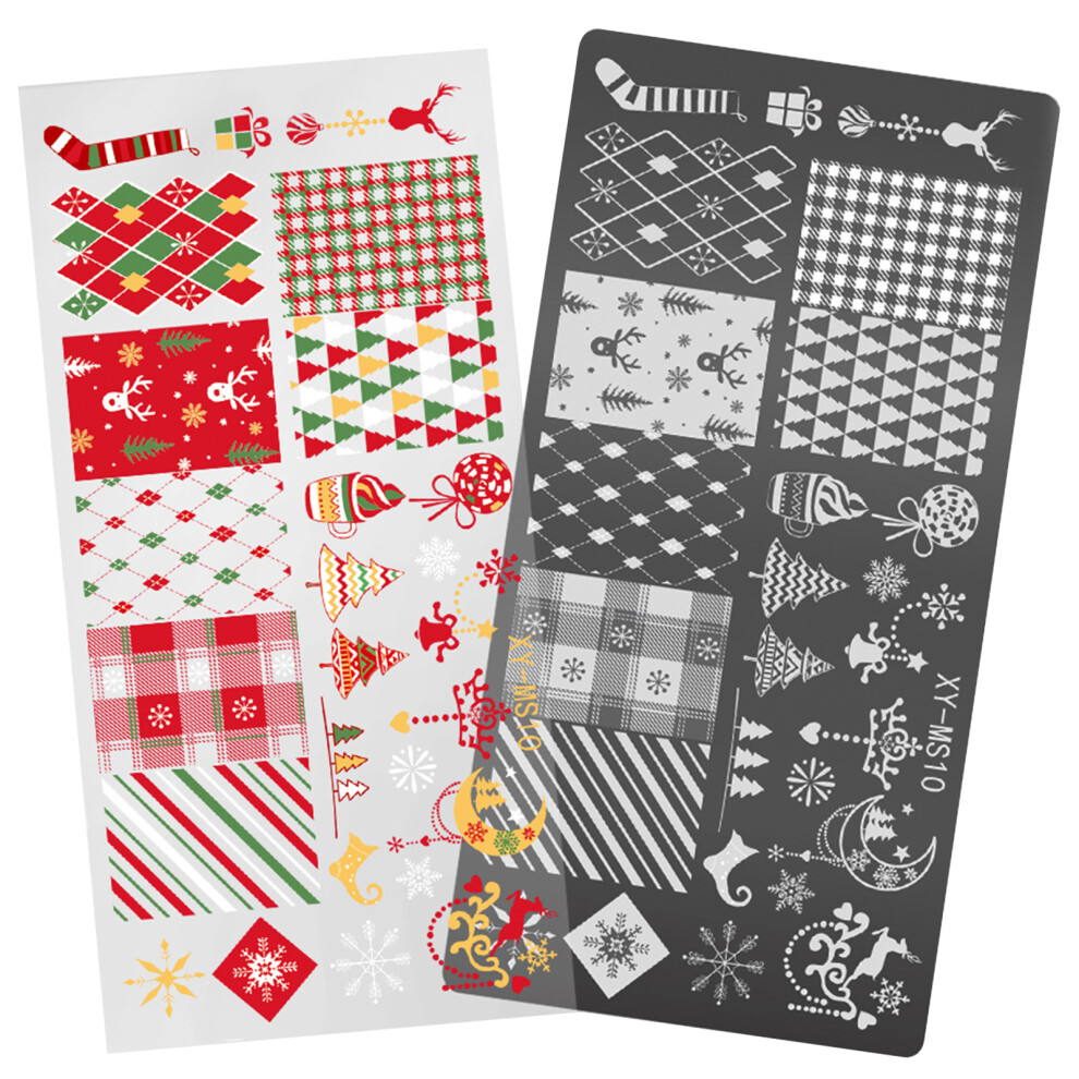 Christmas Nails Art Stamping Plate Snowflake Nails Stencil-MS10