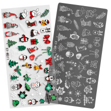Christmas Nails Art Stamping Plate Snowflake Nails Stencil-MS11