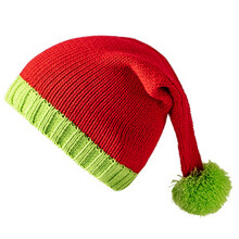 Christmas Knitted Hat Unisex Santa-Red plus fruit green Child