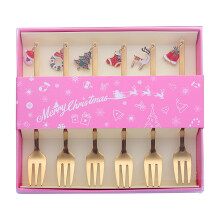 6 PCS Christmas Fruit Forks Stainless Steel Material Cartoon-GD
