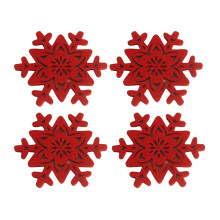 4Pcs Anti-Skid Table Placemat Christmas Snowflake Coaster Xmas
