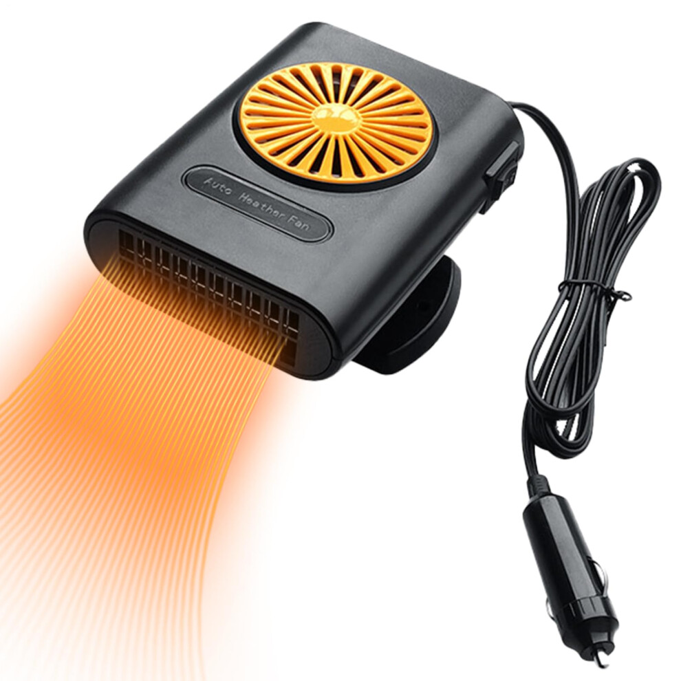 Car Heater Portable 12V Defroster For Car Windshield 2In1 Heating And Cooling Fan For Sedans Rvs Trucks Orange 9339159365915