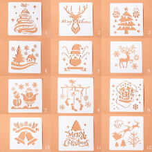 12PCS Reusable Christmas Style Drawing Stencil Set for Christmas