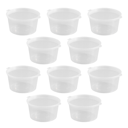 50pcs Clear Plastic Portion Cups with Lids, 50ML, Leakproof