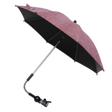 75 cm langer roter Kinderwagen-Sonnenschirm, 360-Klemme UV