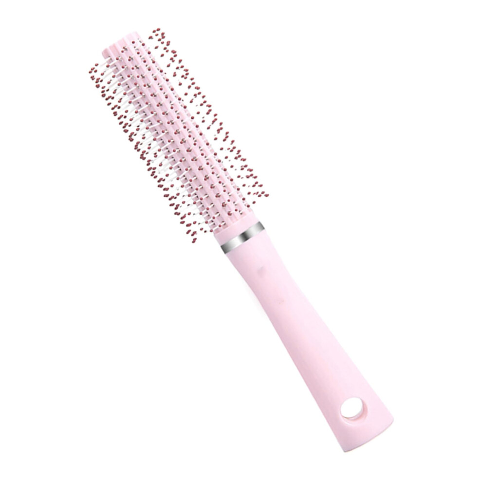 Unisex Mini Round Hair Brush For Blow Drying, Antistatic Roller, Gentle Scalp Dots, Travelsize Comb, Adds Volume To Curls