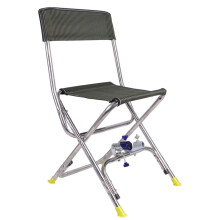 Lightweight Portable Fishing Chair With Rod Holder Foldable Outdoor Camping Stool For Garden Patio Lawn Grey 41cm