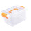 Large Stackable Plastic Storage Box with Lid, 4 Sizes, Orange 13