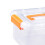 Large Stackable Plastic Storage Box with Lid, 4 Sizes, Orange 5