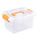 Large Stackable Plastic Storage Box with Lid, 4 Sizes, Orange 2