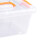 Large Stackable Plastic Storage Box with Lid, 4 Sizes, Orange 9