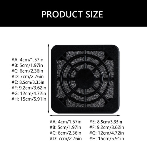 Computer Dust filter Computer Fan Filters Grille PVC-80x80mm 1