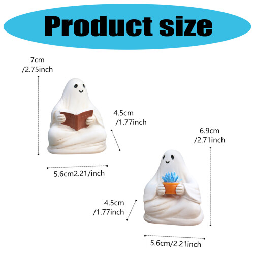 Halloween Decorations Ghostly Statues Figurines Resins Reading 2
