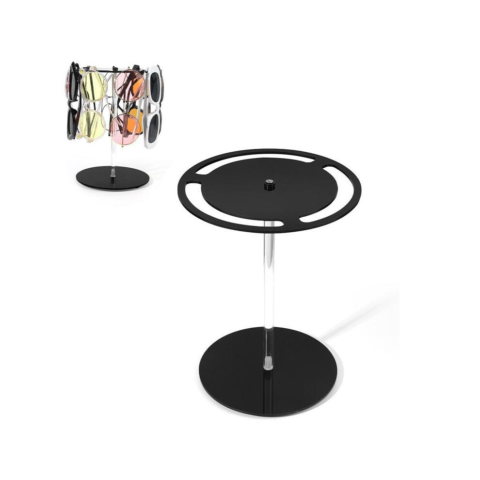 (Black - Acrylic, 1 Count) Glasses Display Stand without Glasses, 1 Count 360 Degree Rotating Sunglasses Holder, Desktop Storage Rack for