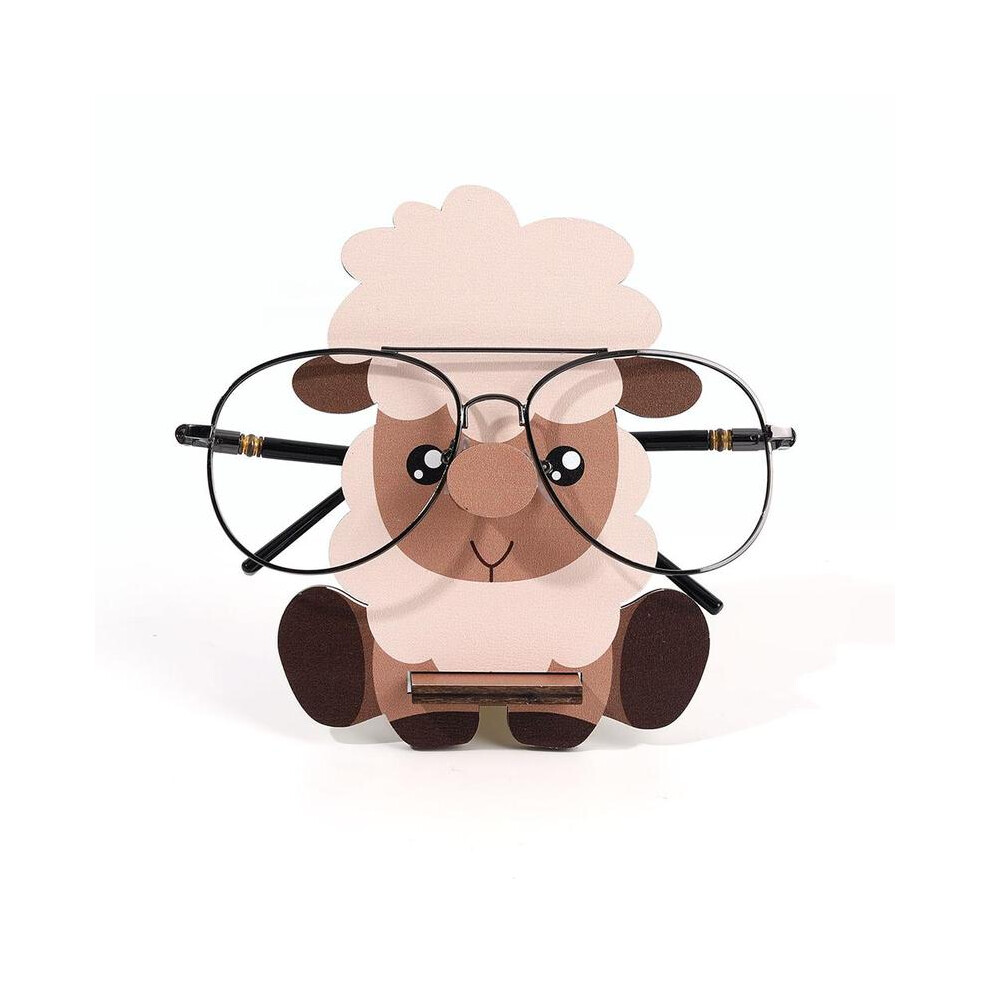 (Lamb - Wooden, 1 Count) Glasses Display Stand without Glasses, 1 Count 360 Degree Rotating Sunglasses Holder, Desktop Storage Rack for