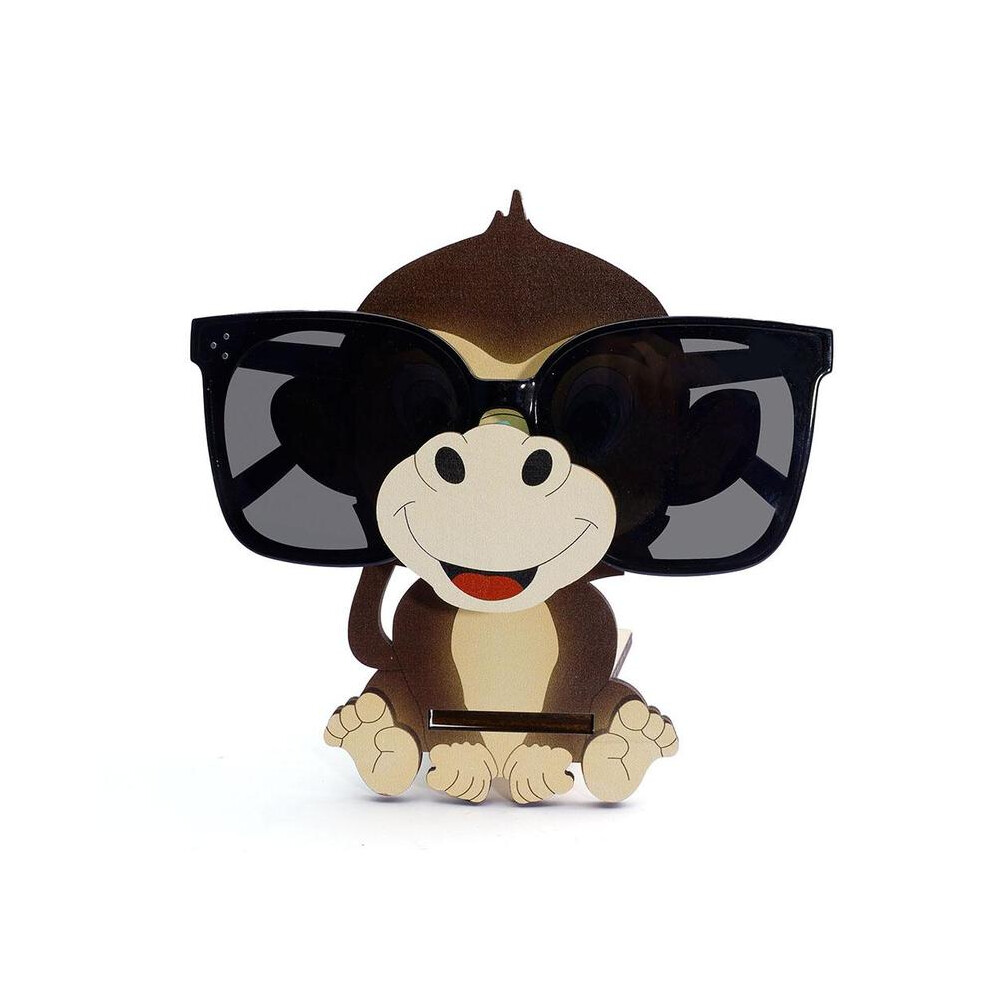 (Monkey - Wooden, 1 Count) Glasses Display Stand without Glasses, 1 Count 360 Degree Rotating Sunglasses Holder, Desktop Storage Rack for