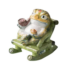 Color Changing Resins Rocking Chair Frogs Teas Pet-Green