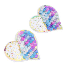 Herzförmige Nippelpasties mit blauen Pailletten 1 Paar