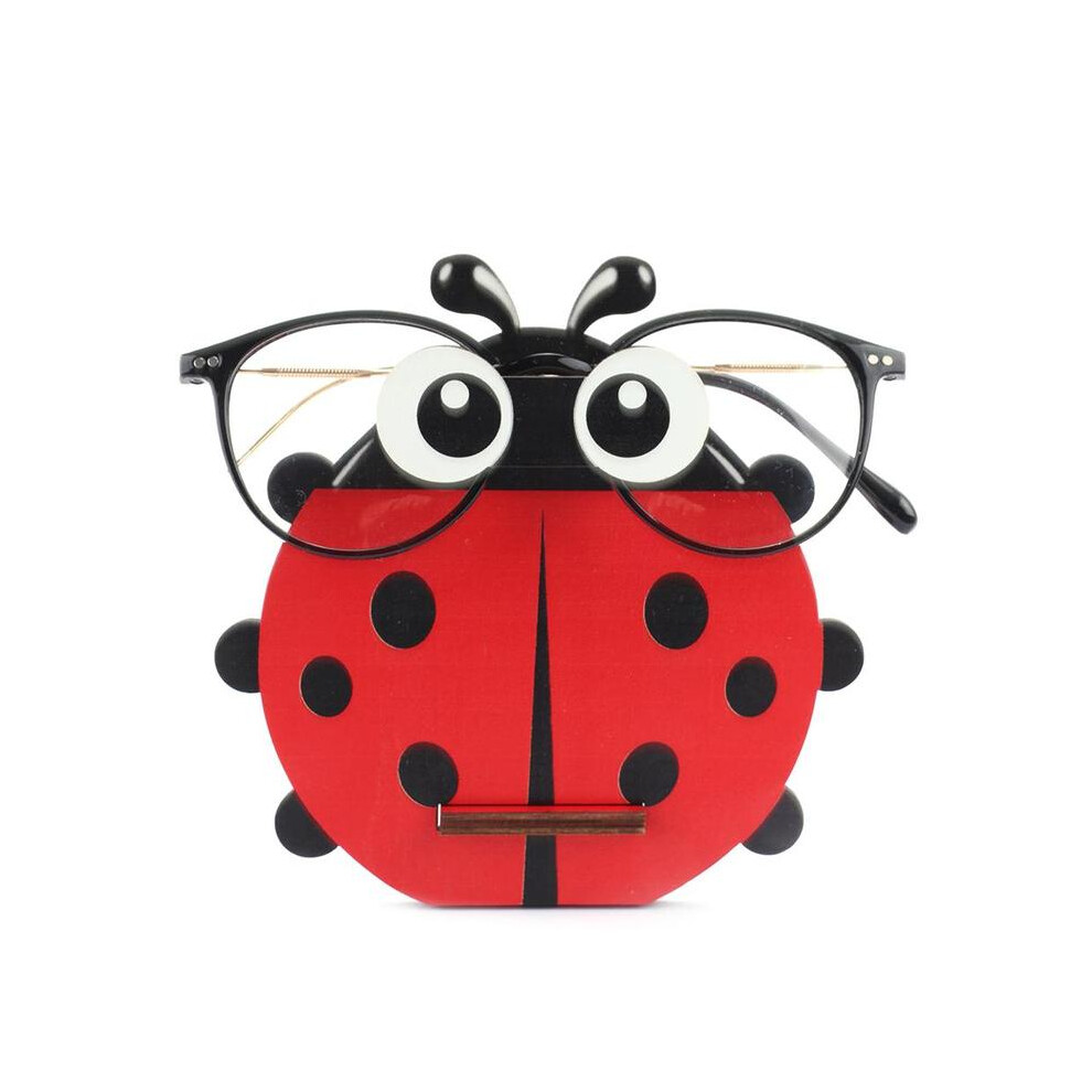 (Ladybug - Wooden, 1 Count) Glasses Display Stand without Glasses, 1 Count 360 Degree Rotating Sunglasses Holder, Desktop Storage Rack for