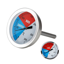 Küchenthermometer aus Edelstahl 0-300C für BBQ-Grill, Räucherofen und Ofen