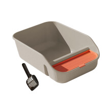 Toilettes pour chats avec bac à litière à bords-Gris