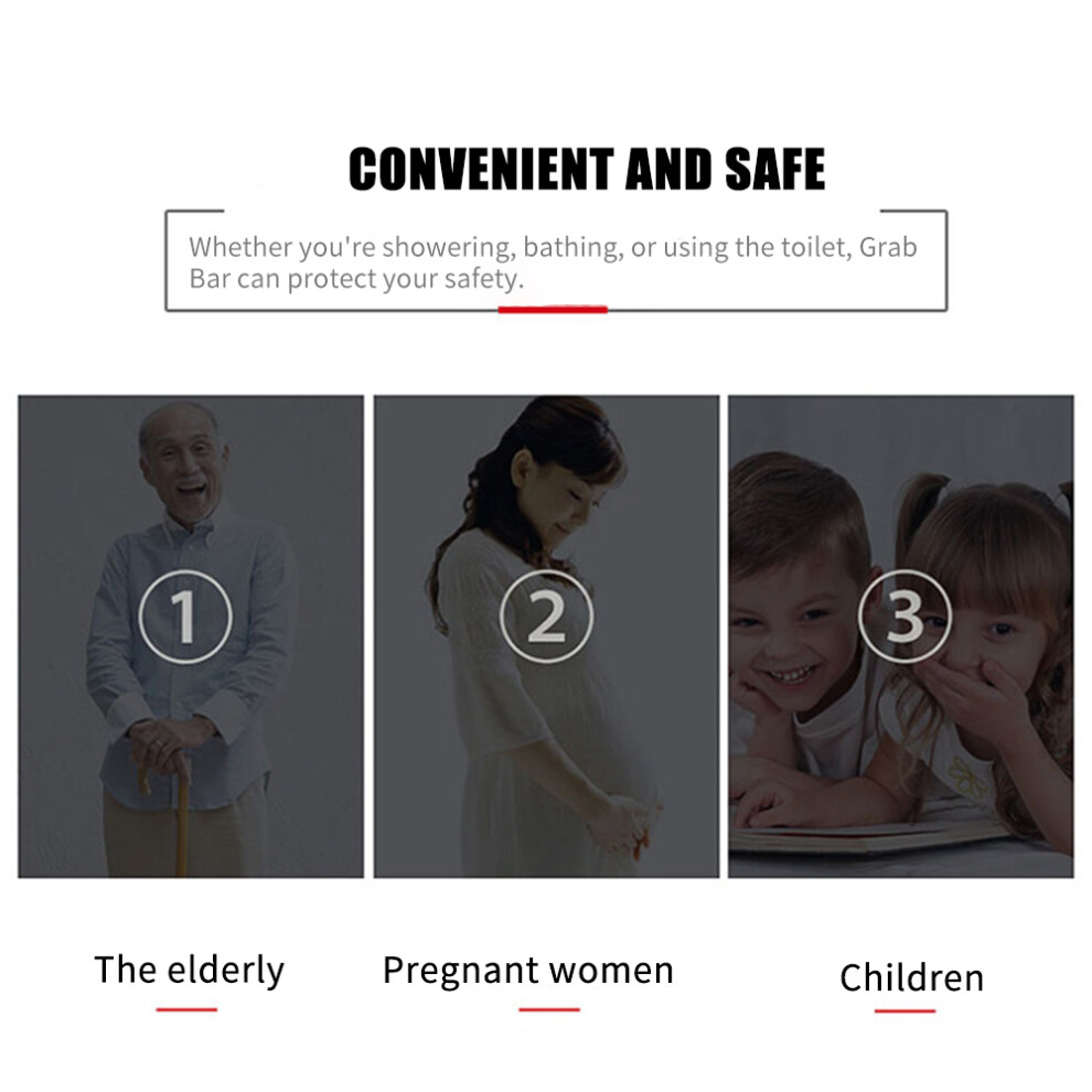 Stainless Steel Bathroom Grab Bar 43cm Support 110lb Chrome Safety Rail-image-OPC-PN6NGB5-NEW