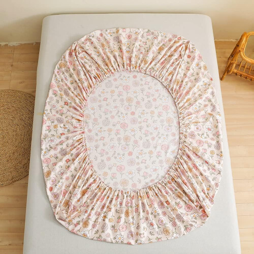 Floral Pattern King Fitted Sheets, Soft Microfiber, 30Cm Deep Pocket, AntiSlip, Available In King, Double, Single Sizes 1