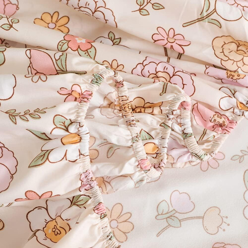 Floral Pattern King Fitted Sheets, Soft Microfiber, 30Cm Deep Pocket, AntiSlip, Available In King, Double, Single Sizes 2