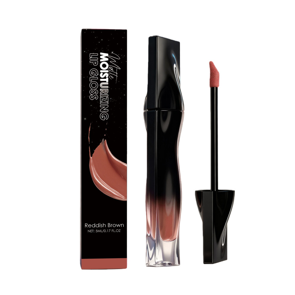 Matte Lip Gloss (Reddish-Brown) Hydrating Non-Sticky