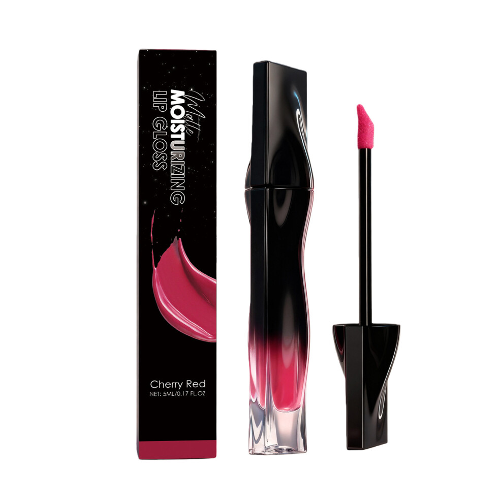 Matte Lip Gloss (Cherry Red) Hydrating Non-Sticky