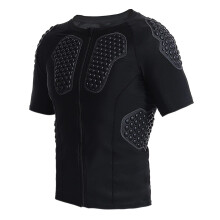 Mens Padded Short Sleeve Chest Rib Heart Guard Protector Compression TShirt For Football Baseball Softball XXL
